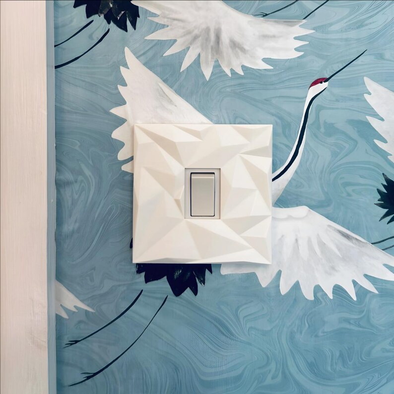 Modern Light Switch Cover | Geometric Switch Surround | Self Adhesive UK Light Switch Plate | Single & Double | Minimalist Home Decor image 6