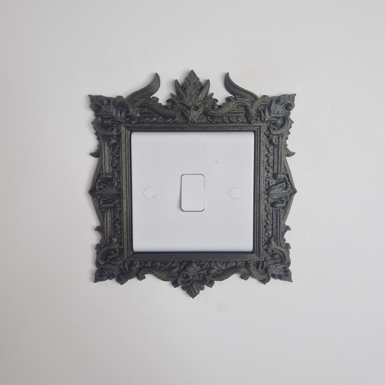 Dragon Light Switch Surround | Gothic Dragon Switch Frame | Baroque Wall Decor | Decorative Switch Cover image 7