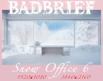 Remote meeting background for Teams · Skype · Meet · Zoom / Snowy office with Bed / Original Snow Background 1 / home working online