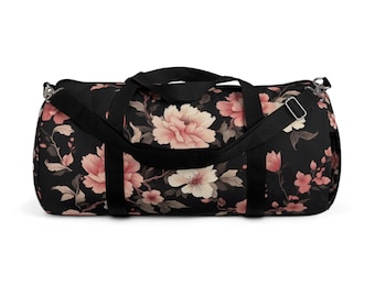 Pink Floral Japanese Cherry Blossom Duffel Bag