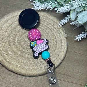 Retractable Alligator Clip Silicone Beaded Badge Reels