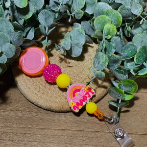 Belt Clip Retractable Silicone Beaded Badge Reel
