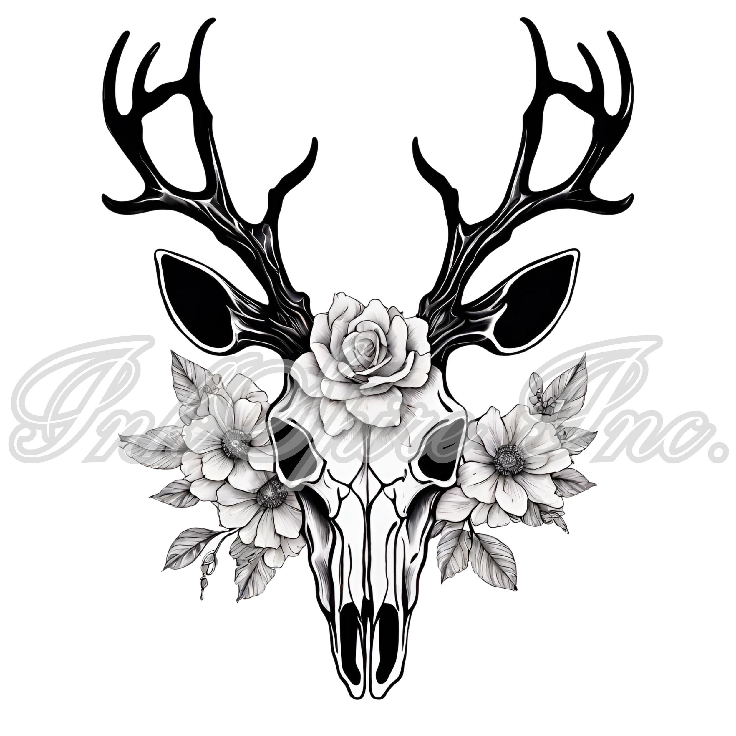 Scars & Stories Tattoo - Here's a Deer Skull/Forest Scene mash-up I had the  chance to make today for my client based off his idea as part of an  eventual full forearm