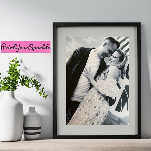 A4 Personalised Glitter Prints - Sparkling fine art printed photographs - Gift for her / for him  - Special Wedding Gift - Anniversary Gifts