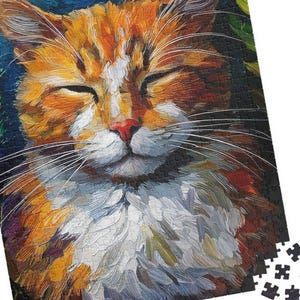 Cozy Cat Jigsaw Puzzle: Vibrant Colors, Relaxing Fun (110-1014 Pieces)