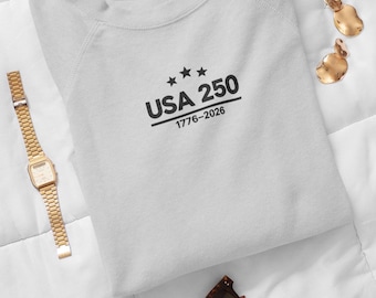USA 250 Jubiläum 1776-2026 Rundhals-Sweatshirt | Weiches Baumwoll-Crew, Amerika-Shirt, Semiquincennial