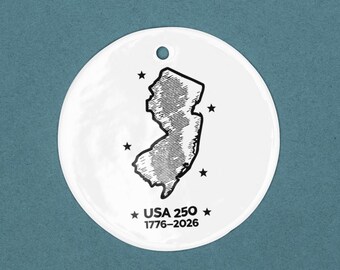 New Jersey Map USA 1776 2026 Keramik Ornament