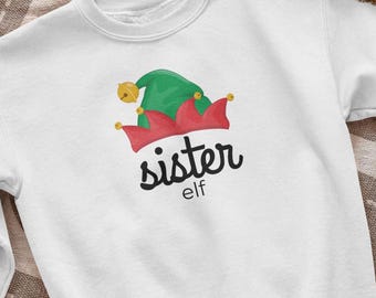Schwester Elf Jugend Rundhals-Sweatshirt: Familien-Weihnachts-Outfit