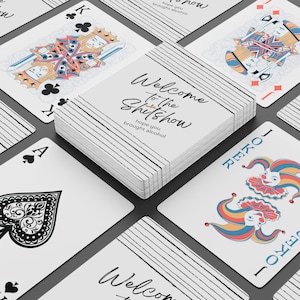 Bem-vindo ao Shitshow - Baralho de cartas, conjunto temático de pôquer, noite de jogos, design Sh*tshow, presente divertido para amantes de pôquer, noite de cassino, baralho de cartas