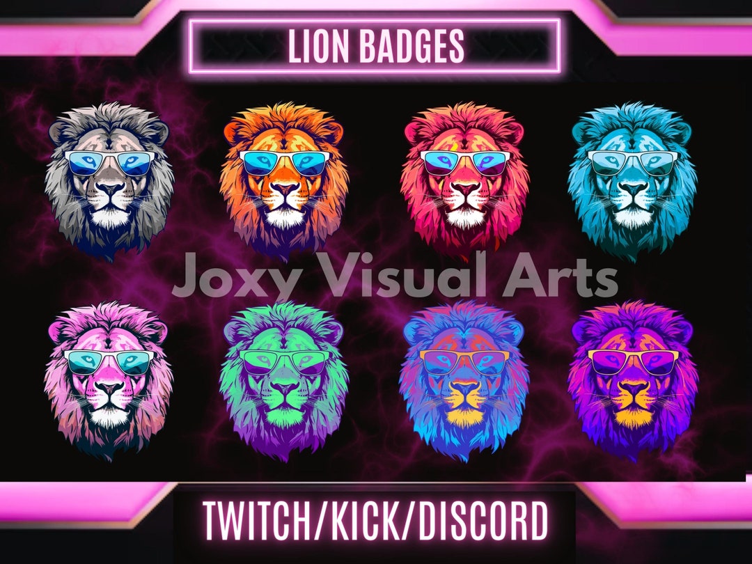 Lion Badges / Twitch Sub Badges Bit Badges for Streamers / 8 Badges. Etsy