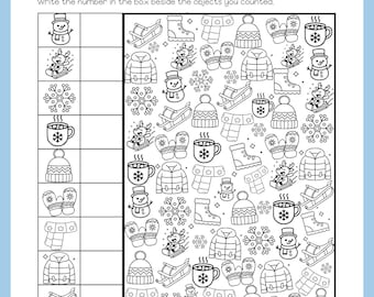 Winter I Spy Worksheet – 10 Winter Objects Activity