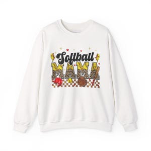 Checkered Softball Mama Sweatshirt, From the Dugout to Downtown Softball Sweatshirts That Turn Heads, The MVP of Softball Sweatshirts