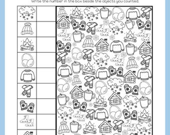 I-Spy Cozy Winter Worksheet | Find 10 Winter Objects | Printable Activity