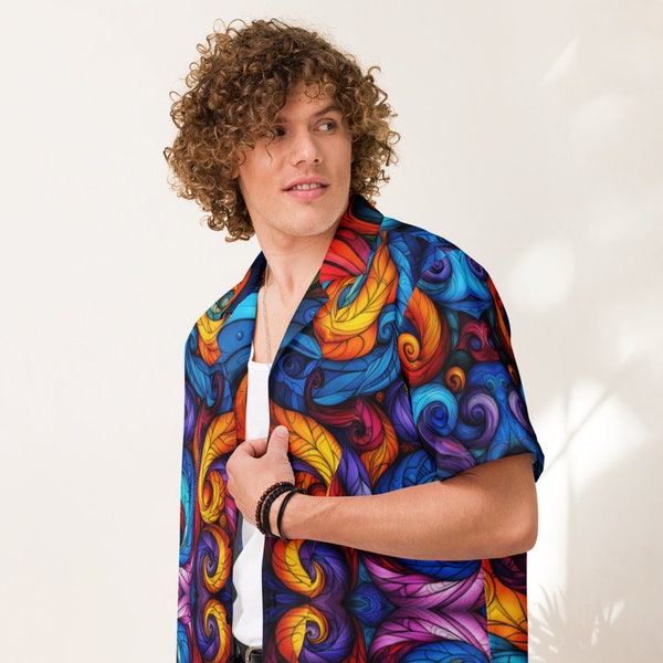 Psychedelic Shirt Hippie Trippy, Festival Shirt, Psytrance Clothing, Festival Fashion, Recycled Material, Gift for Him