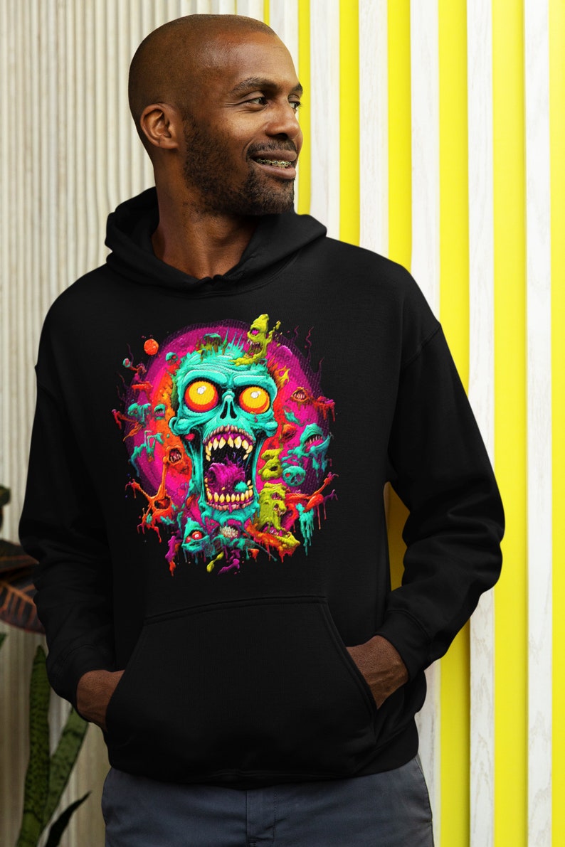 Psychedelic Hoodie, Psytrance, Alien Meditation, Dark Art, Alien Print ...