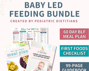 Lot d'alimentation LED pour bébé comprenant un programme de repas pour bébé de 60 jours, une liste de contrôle pour les premiers aliments et un guide de départ pour les solides