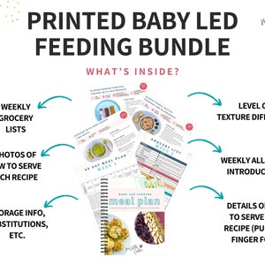 Starting Solids Printed Guide | 60 Day Baby Led Feeding Meal Plan | First 115+ Foods Checklist | Created by Pediatric Dietitians