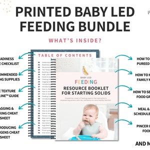 Starting Solids Printed Guide | 60 Day Baby Led Feeding Meal Plan | First 115+ Foods Checklist | Created by Pediatric Dietitians