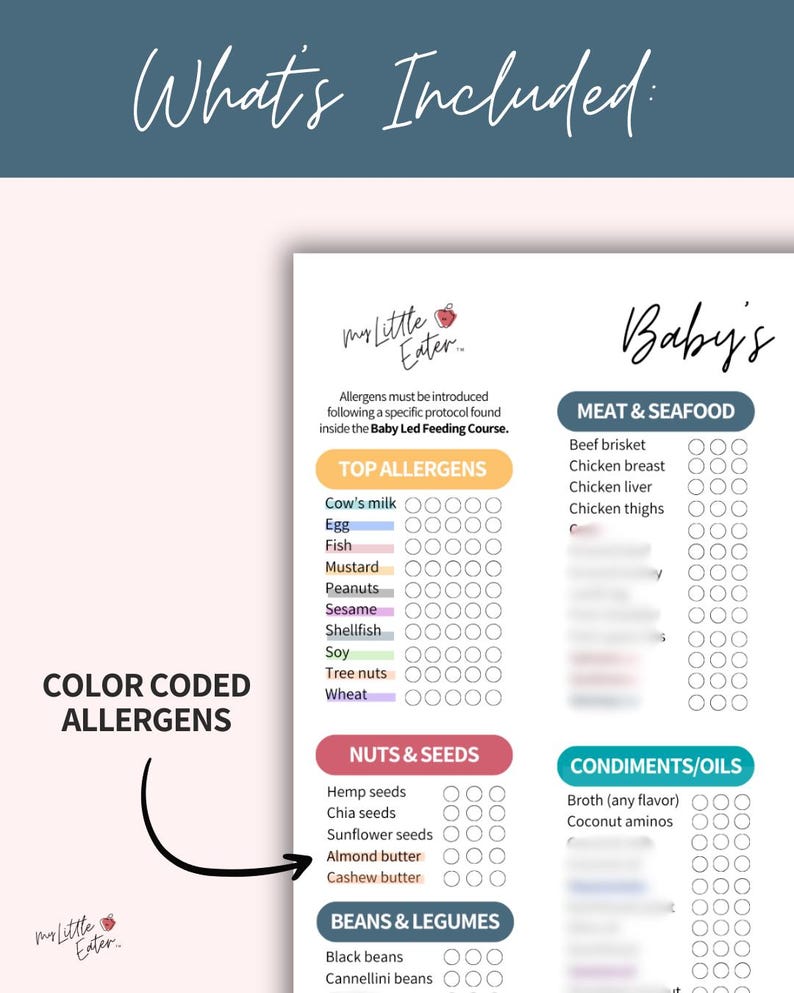 Newborn Baby Gift Baby Shower Gift New Mom Gift New Dad Gift First Time Parents Gift Baby Led Weaning Guide BLW Guide First Foods Checklist Printable Chart Digital Tracker Baby Nutrition
