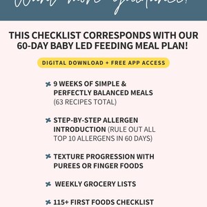 Get the baby led feeding bundle in our shop! Complete with a 60 day baby led feeding meal plan, baby's first 115 foods checklist, texture timeline starter guide, and building a balanced baby plate cheat sheet.