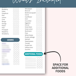 Babys first 115 plus first foods checklist created by pediatric dietitians and feeding experts available in multiple color options including yellow, light blue, pink, navy and multicoloured
