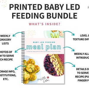 Starting Solids Printed Guide | 60 Day Baby Led Feeding Meal Plan | First 115+ Foods Checklist | Created by Pediatric Dietitians