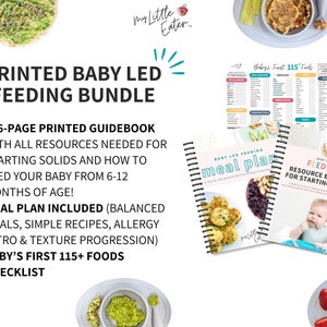 Starting Solids Printed Guide | 60 Day Baby Led Feeding Meal Plan | First 115+ Foods Checklist | Created by Pediatric Dietitians