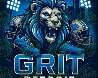 Detroit Lions Inspired 'Grit' Graphic Art