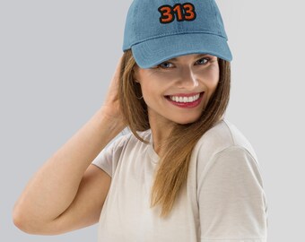 Rep the Detroit in Style – 313 Embroidered Denim Hat