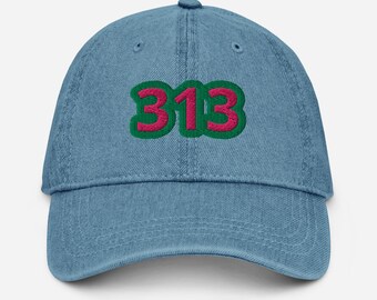 Rep the Detroit in Style – 313 Embroidered Denim Hat