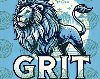 Grafica Grit Honolulu Blue Lion ispirata ai Detroit Lions