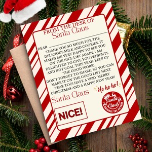 Bewerkbare briefsjabloon kerstman, gepersonaliseerd briefpapier voor de feestdagen, afdrukbare digitale download, kerstkaart, Winter Wonderland e-card