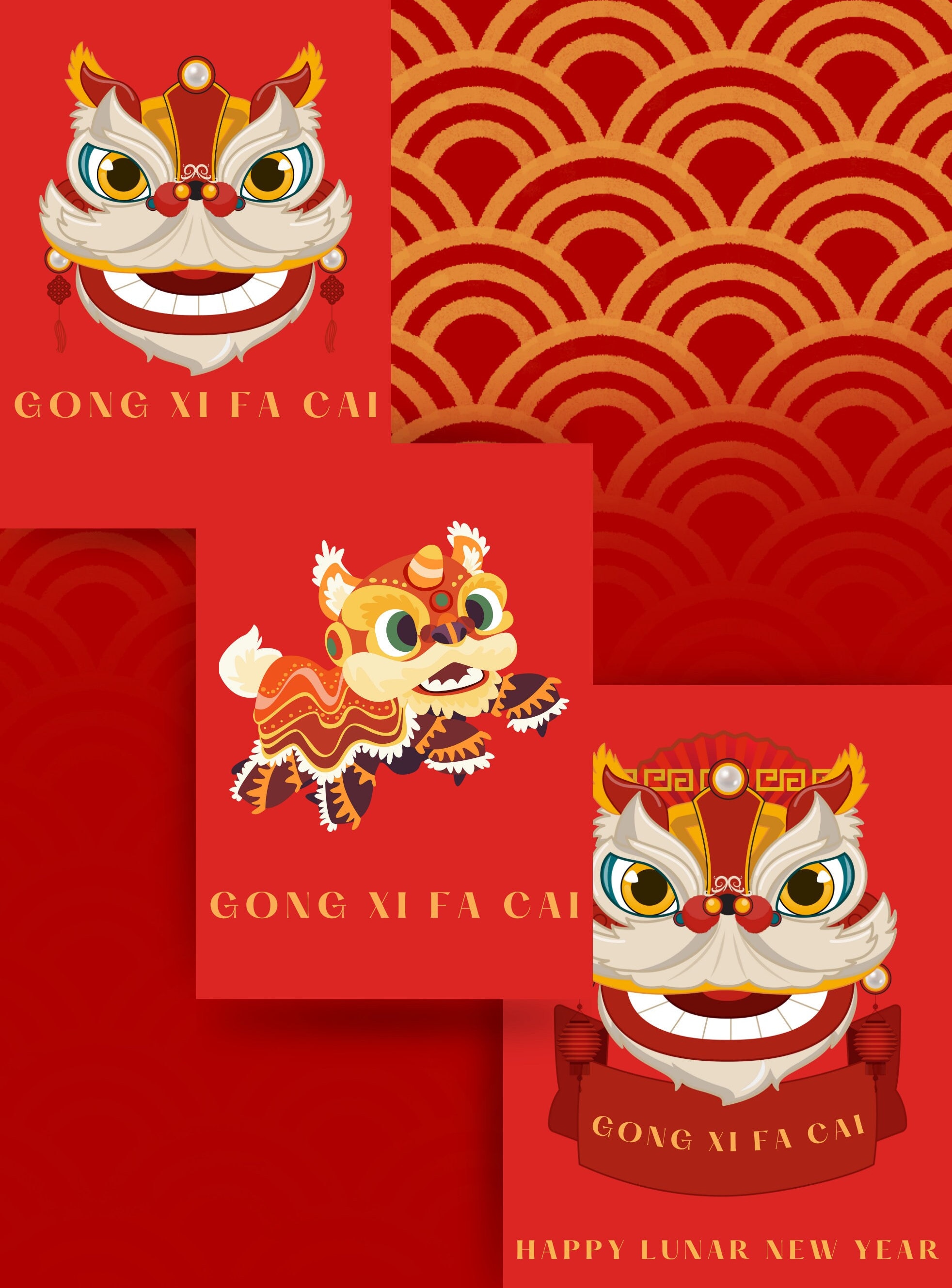 Lunar New Year Card Bundle DIGITAL DOWNLOAD Printable Card Chinese New ...