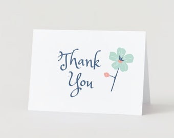 thank you card, thank you, flower, digital download, instant download