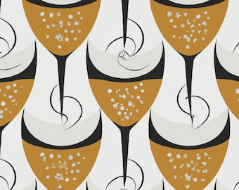 Art Deco White Wine Cocktail Napkins