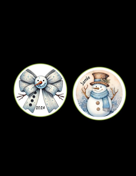 Ceramic Personalized Ceramic Double-Sided Ornament – Custom Name & Year – Christmas Keepsake Gift