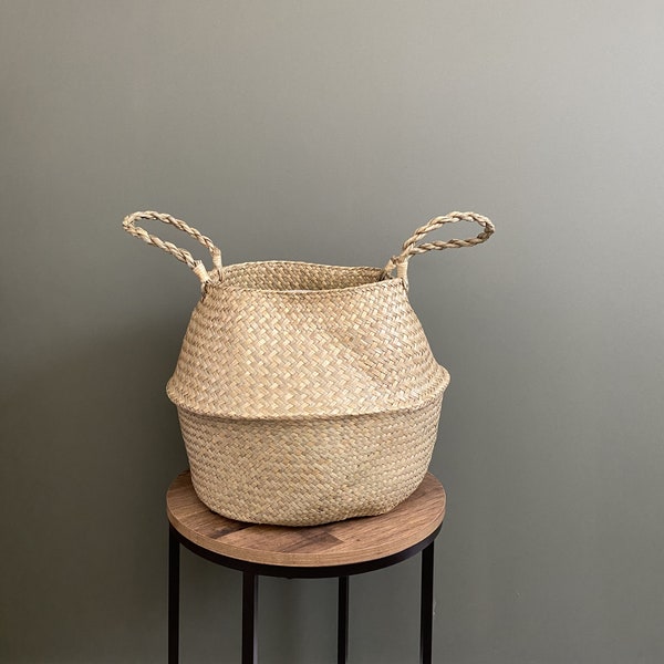 Seagrass Basket | Wicker Basket Plant Pot | Woven Pot | Rattan Pot | Boho Plant Pot | Indoor Pot | House Plant Pot | Rustic | Minimalistic