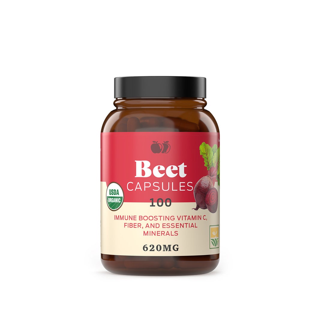 Organic Beet Capsules 100 Capsules, 620mg, Boost Energy & Stamina Etsy