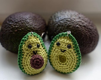 Avocado sleutelhanger gehaakt koppel