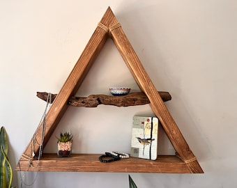 Driftwood triangle shelf