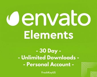 Envato Elements - Cuenta de 1 mes - Descargas ilimitadas - Cuenta personal - Entrega por correo electrónico