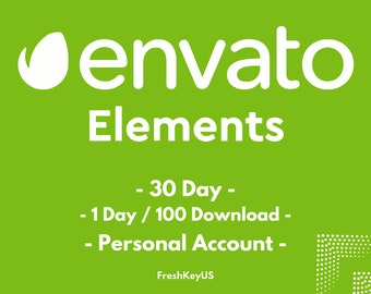 Envato Elements - Compte d'un mois - Téléchargements illimités - Compte personnel - Livraison par e-mail