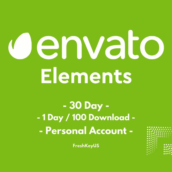 Envato Elements – 1-Monats-Konto – Unbegrenzte Downloads – Persönliches Konto – E-Mail-Versand