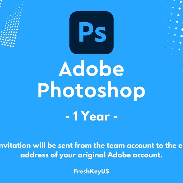 Adobe Photoshop - 1 Jahr - AI Support - Persönliches Konto - E-Mail-Versand