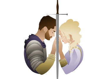 Guinevere en Lancelot vinyl sticker sticker waterdicht Arthur-legende