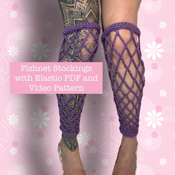 Fishnet Stockings with Elastic PDF and Video Crochet Pattern