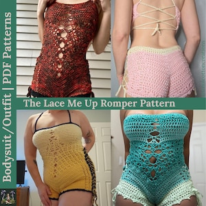 The Lace Me Up Romper Crochet PDF Pattern