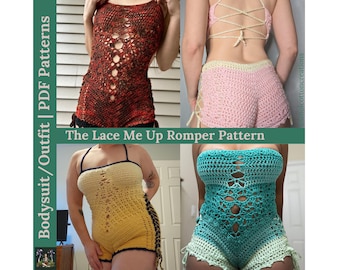 The Lace Me Up Romper Crochet PDF Pattern