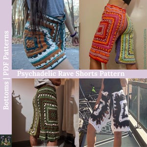 Pdf-patroon psychedelisch gehaakte baggy short