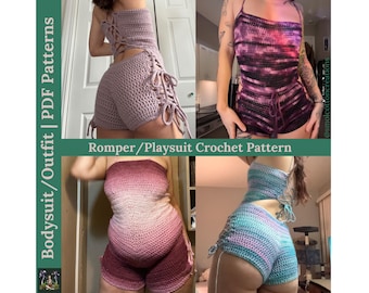 Adult Playsuit/Romper Crochet PDF Pattern